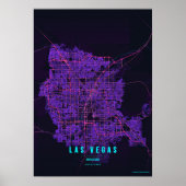 Affiche de néon de Las Vegas, impression, carte du (Devant)