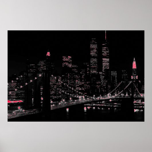 Affiche de New York City la nuit (Devant)