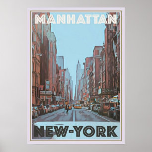 affiche de new york city, nyc skyline art, manhatt