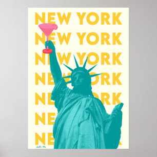 affiche de new york city, nyc skyline art, manhatt