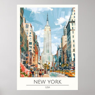 affiche de new york city, nyc skyline art, manhatt