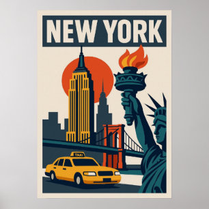 affiche de new york city, nyc skyline art, manhatt