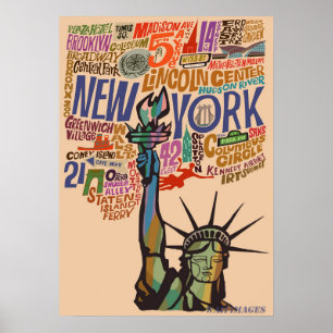 affiche de new york city, nyc skyline art, manhatt