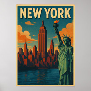 affiche de new york city, nyc skyline art, manhatt