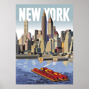 affiche de new york city, nyc skyline art, manhatt