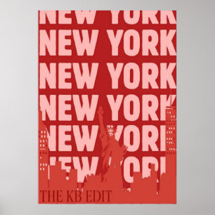 affiche de new york city, nyc skyline art, manhatt
