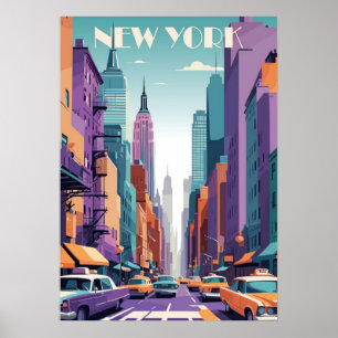 affiche de new york city, nyc skyline art, manhatt