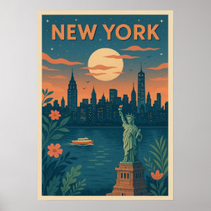 affiche de new york city, nyc skyline art, manhatt