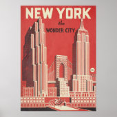 affiche de new york city, nyc skyline art, manhatt (Devant)