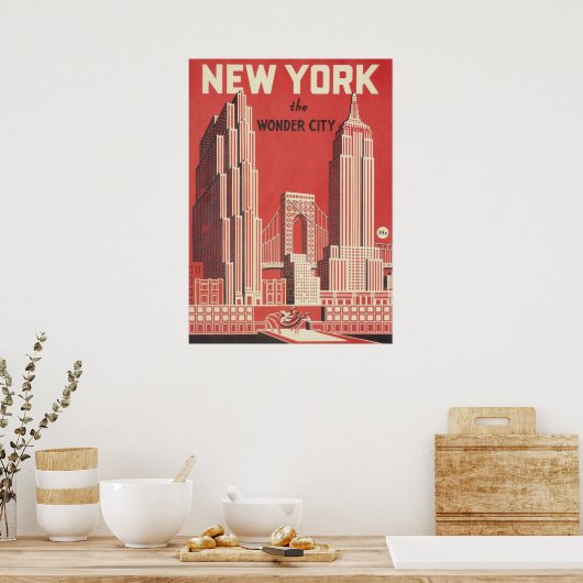affiche de new york city, nyc skyline art, manhatt (Cuisine)
