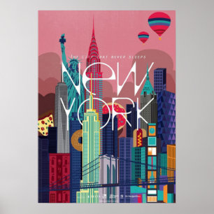 affiche de new york city, nyc skyline art, manhatt