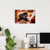 Affiche de Newf recevant un cookie du Père Noël (Bureau à domicile)