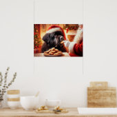 Affiche de Newf recevant un cookie du Père Noël (Cuisine)