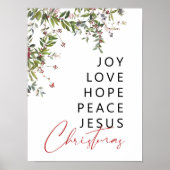 Affiche de Noël à l'aquarelle de verdure (Devant)