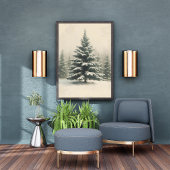 Affiche de Noël Arbre Nostalgique – Fêtes de fin d