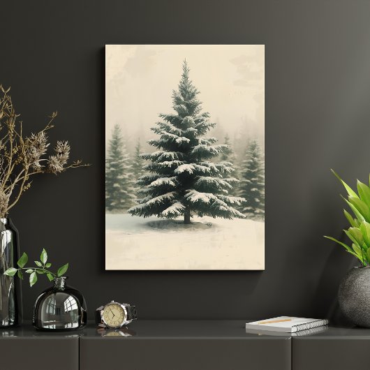 Affiche de Noël Arbre Nostalgique – Fêtes de fin d
