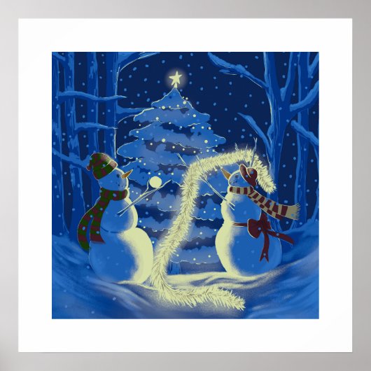 Affiche de Noël Bonhomme de Neige (Devant)