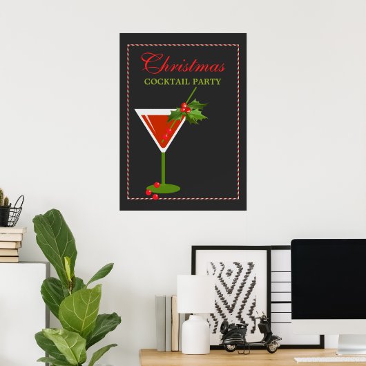 Affiche de Noël Cocktail Party (Bureau à domicile)