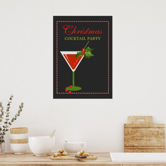 Affiche de Noël Cocktail Party (Cuisine)