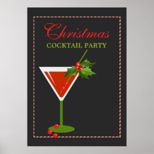 Affiche de Noël Cocktail Party