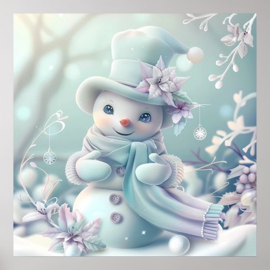 Affiche de Noël Dreamy Snowman (Devant)