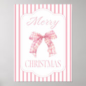 Affiche de Noël festive avec un nœud rose (Devant)