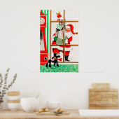 Affiche de Noël rétro Père Noël (Cuisine)