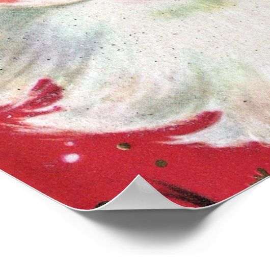 Affiche de Noël rétro Père Noël (Coin)