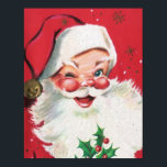 Affiche de Noël rétro Père Noël<br><div class="desc">conception par www.etsy.com/Shop/TreasuresResold</div>