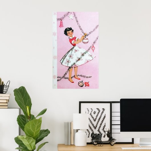 Affiche de Noël rétro vintage (Bureau à domicile)