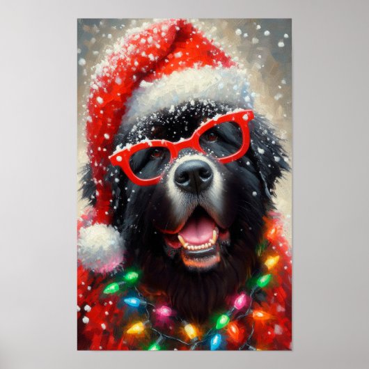 Affiche de Noël Silly Newfie (Devant)