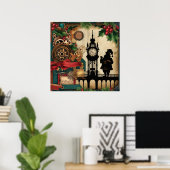 Affiche de Noël Steampunk (Bureau à domicile)