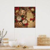 Affiche de Noël Steampunk (Cuisine)