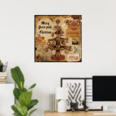 Affiche de Noël Steampunk (Bureau à domicile)