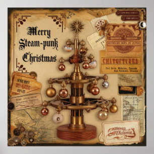 Affiche de Noël Steampunk