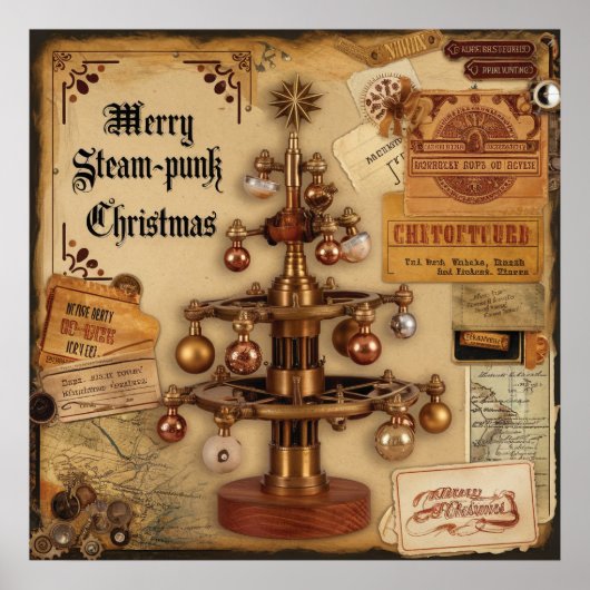 Affiche de Noël Steampunk (Devant)