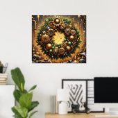 Affiche de Noël Steampunk (Bureau à domicile)