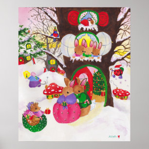 Affiche de Noël Woodland