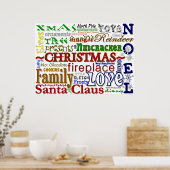 Affiche de Noël Word-Art (Cuisine)