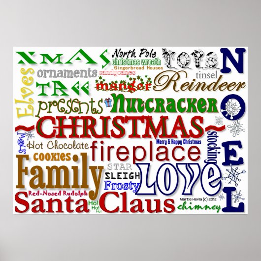 Affiche de Noël WordArt™ (Devant)