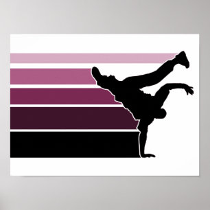 Affiche de noir de prpl de gradient de BBOY