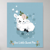 Affiche de nom d'animal de mouton bébé | Décoratio (Devant)