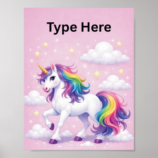 Affiche de nom de licorne personnalisée (Devant)