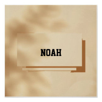 Affiche de nom minimaliste Noah – Impression moder