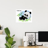 Affiche de nom personnalisé Cute Panda (Bureau à domicile)