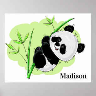 Affiche de nom personnalisé Cute Panda