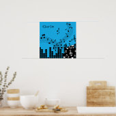 Affiche de nom personnalisé de l'illustration de m (Cuisine)