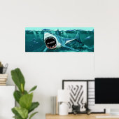 Affiche de nom personnalisé du requin effrayant (Bureau à domicile)