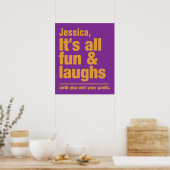 Affiche de nom personnalisé FUN & LAUGHS (Cuisine)