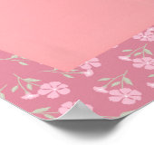 Affiche de note adhésive rose sur fond de fleurs (Coin)